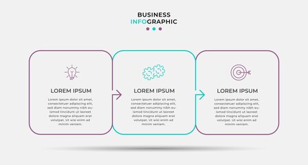 Business Infographic design template Vector with icons and 3 options or steps. Can be used for process diagram, presentations, workflow layout, banner, flow chart, info graph