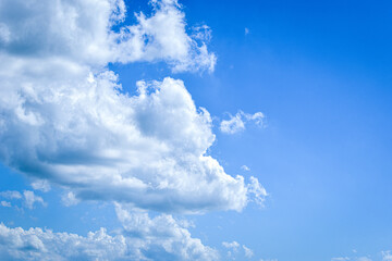 Naklejka na ściany i meble Beautiful blue sky with cloud background