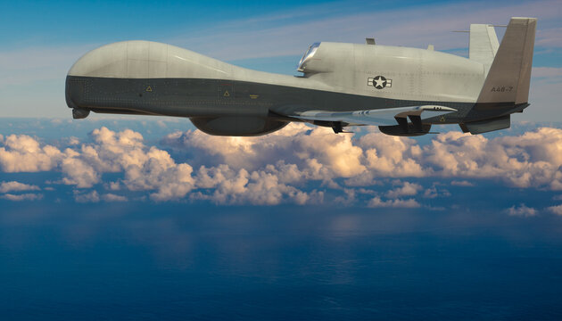 The U.S. Navy's MQ-4C Triton Surveillance Drone, Also Known As A UAV/UAS/unmanned Aerial Vehicle/BAMS