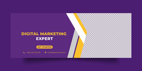 Digital marketing facebook cover social media post and banner template
 - obrazy, fototapety, plakaty