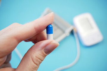 hypertension treatment, high blood pressure treatment concept, pressure and pulse control, health...