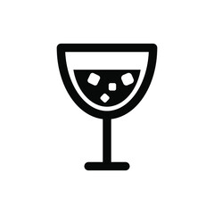 Wine glass icon. Black icon. Vector illustration.