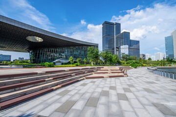 Fototapeta na wymiar Cityscape of Nansha Free Trade Zone, Guangzhou, China