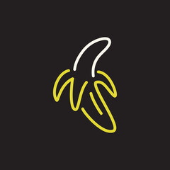 Banana fruit neon like vector illustration icon