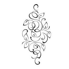 ornament 1823. unique decorative element with stylized leaves and curls black lines on a white background
