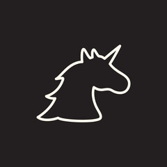 Unicorn head neon like vector illustration icon