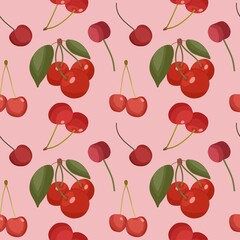 seamless pattern with cherries