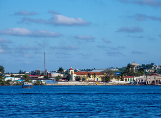Fototapeta na wymiar View towards the Nuestra Senora de Regla Church, Regla, Havana, La Habana Province, Cuba