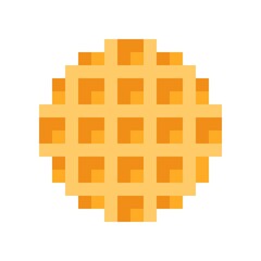 Fototapeta premium Circle waffle pixel art. Vector illustration. Valentine's Day.