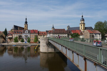 Fototapeta premium Mainbrücke Kitzingen und Kirchtürme