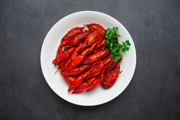 A plate of delicious crayfish