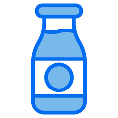 milk bottle blue line icon