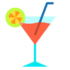 Cocktail flat icon