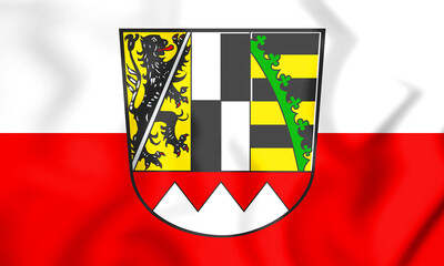 3D Flag of Upper Franconia (Bavaria), Germany. 3D Illustration. - 440770110