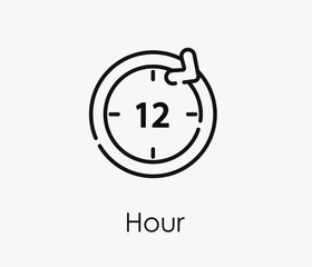 Hours vector icon. Editable stroke. Symbol in Line Art Style for Design, Presentation, Website or Apps Elements, Logo. Pixel vector graphics - Vector