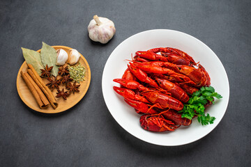 A plate of delicious crayfish