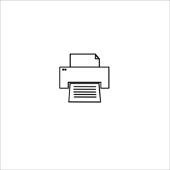 simple black and white printer symbol icon