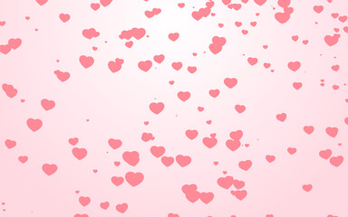 Valentine day pink hearts on pink background.