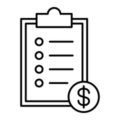 Vector Price List Outline Icon Design