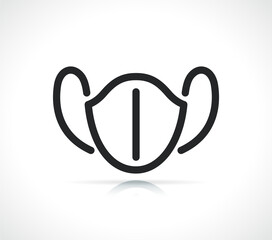 health mask thin line icon isolated design