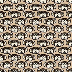 seamless pattern of cute monkey cartoon background