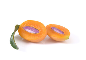 Marian plum or maprang (thai fruit) isolated on white background
