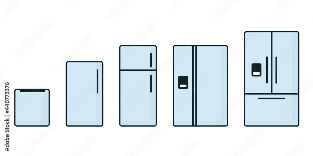 Canvas Prints refrigerator sizes chart filled outline icon. clipart image isolated on white background
