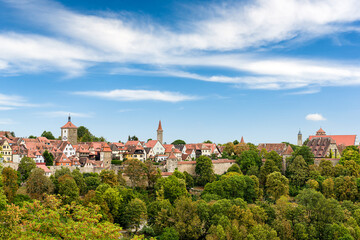 .Panorama of the medieval German city of Rothenburg. ..