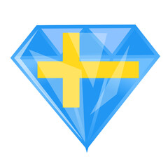 Sweden flag vector in diamond shape