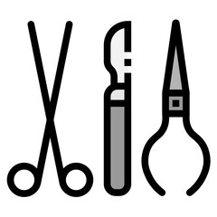 surgeon tools line icon