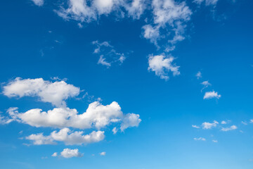 White clouds in the blue sky