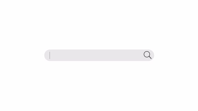 Search bar animation. Browser search field on transparent background.