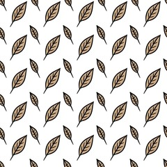 seamless pattern of brown leaf background