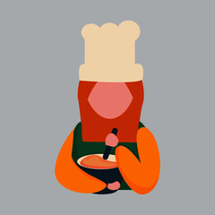 simple illustration of muslim woman cooking