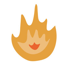 Trendy hand drawn fire (symbol of deadline) in cartoon style. Business icon about time on project, deadlines, dates, achievement tasks on right time. Vector illustration isolated on the background