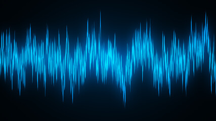 Speaking sound  wave lines illustration. Abstract blue gradient motion background.