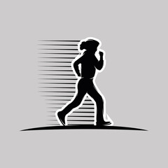 Fototapeta na wymiar Running Man silhouette Logo Designs,