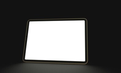 Photo Black tablet computer with blank 3d