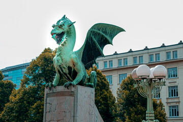 Dragon Bridge in Ljubljana in Slovenia