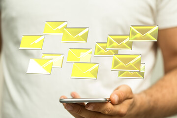 email marketing concept, send e-mail or newsletter.