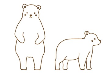 Obraz na płótnie Canvas シンプルなクマの線画イラスト