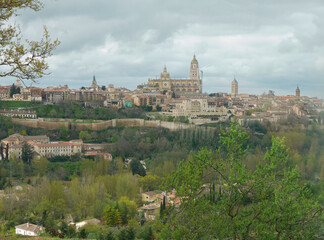 Fototapeta na wymiar Landscape picturesque View of Segovia City Spain