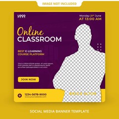 Online Classroom Live Streaming Webinar corporate Social Media PSD template