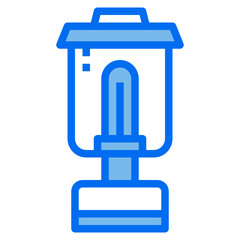 Lamp blue line icon