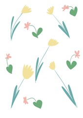 seamless pattern with flowers and leaves 