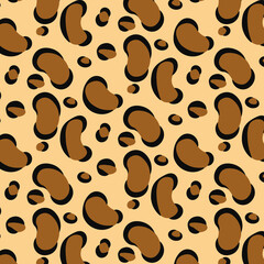 leopard or jaguar ornament background. tropical print of leo wild animal