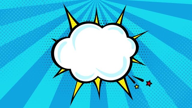 Animated looped pop art background wih cloud.