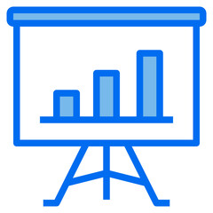 analytics blue line icon