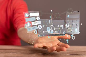 Interface web application in hand