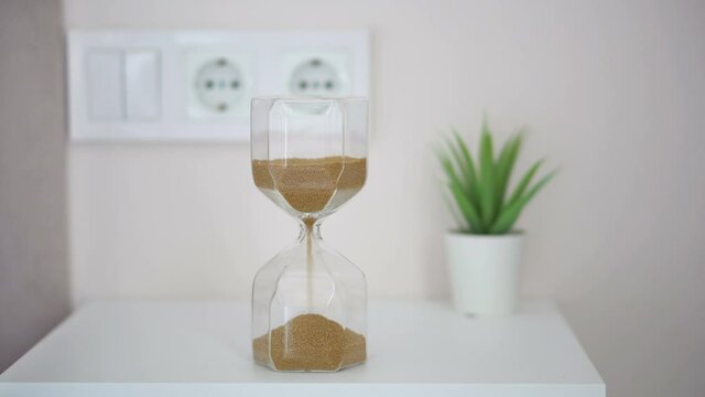 Timelapse of Sand Watch on a table